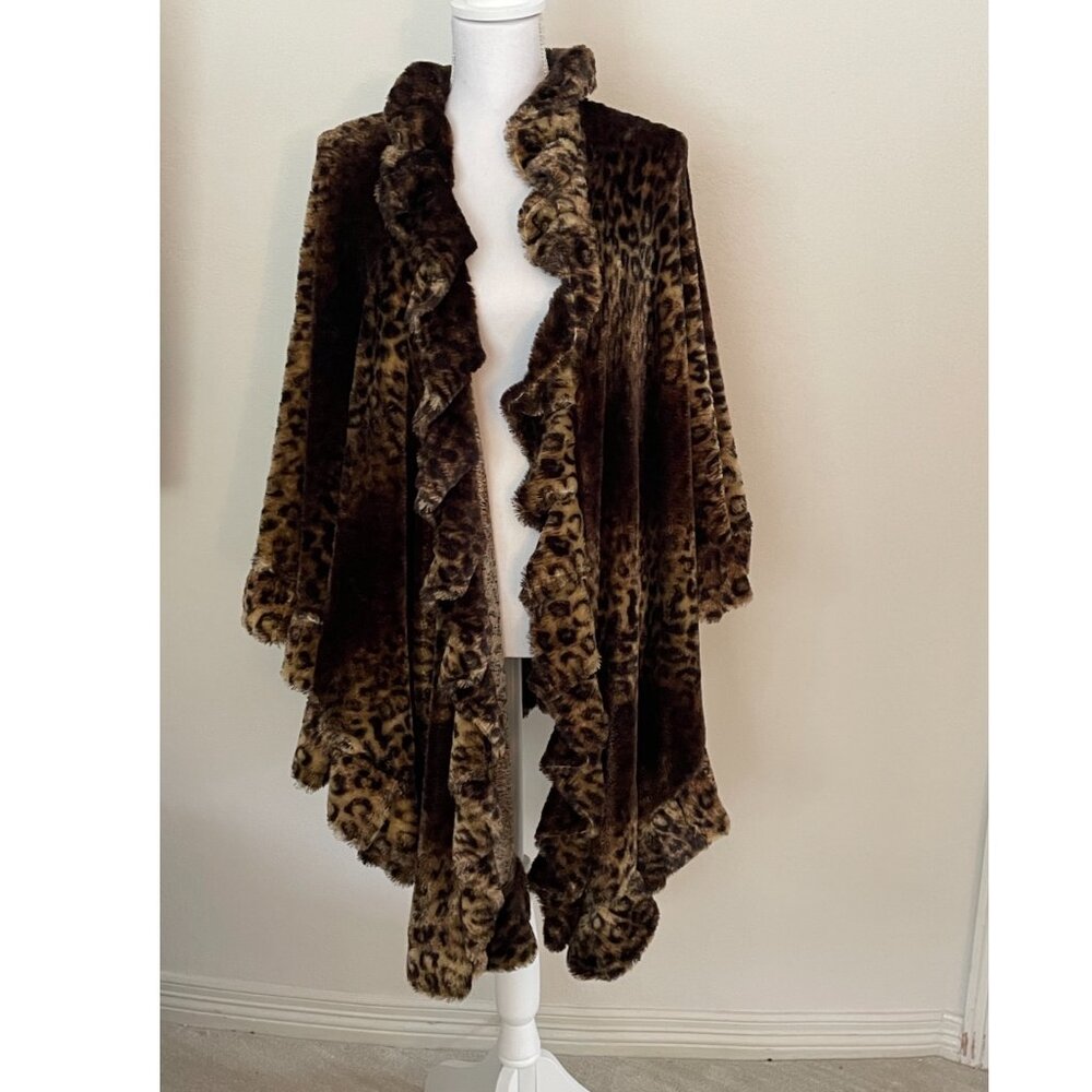 Vintage Animal Print Cape Cloak